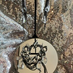 Kenneth Cole NY - 90’s Rock Silver Chain Crystal Bracelet and Earrings